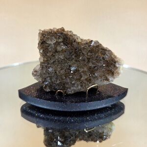 Natural Super Seven Elestial Amethyst Gemstone Druzy On Handmade Resin Display